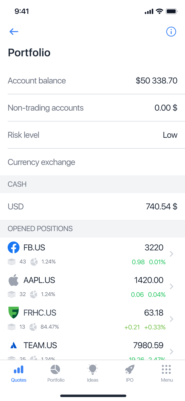 US stocks Freedom24